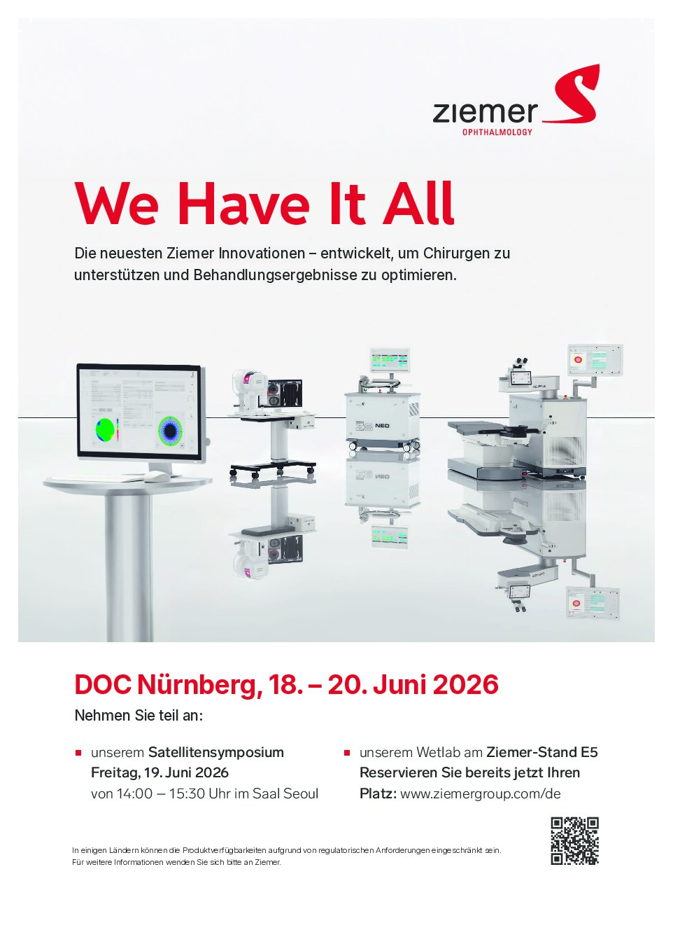 Anzeige Ziemer Ophthalmology (DE) GmbH